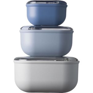 Omada - Pullbox - Lunchbox - Vershouddoos - Herbruikbaar - Luchtdicht - Lekvrij - Set van 3 Stuks - 425 ml , 1000 ml, 2000 ml - Multicolor