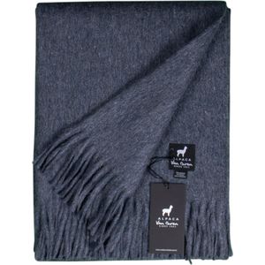 Van Buren - Alpaca wollen plaid - Donkerblauw - Deken van alpaca wol - 200x150cm