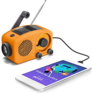 Noodradio Solar Opwindbaar - Noodradio Opwindbaar - Opwindbare Radio - Powerbank Zonne Energie