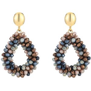 Oorbellen Crystal Druppel Party - Navy Mix - Cadeau - Party - Feestdagen