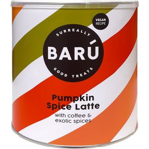 BARU pumpkin spice latte met coffee koffie en exotische kruiden vegan 1500 gram 1.5kilo large verpakking blik