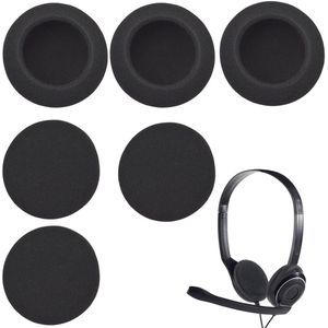 Set van 6 Ronde Vervangende Oorkussens 55mm voor Hoofdtelefoons - Comfortabele Spons Universele Reparatie Accessoires