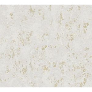 STRUCTUUR BEHANG | Basic - Grijs Goud Metallic - A.S. Création Casual Living