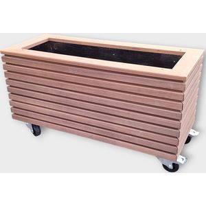 Plantenbak Deluxe - Verrijdbaar - Ayous Thermowood