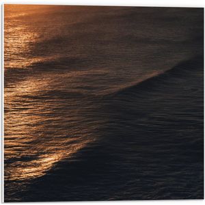 PVC Schuimplaat - Zonnestralen over Kalme Golven op Zee - 50x50 cm Foto op PVC Schuimplaat (Met Ophangsysteem)