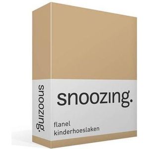 Snoozing - Flanel - Kinderhoeslaken - Ledikant - 60x120 cm - Camel