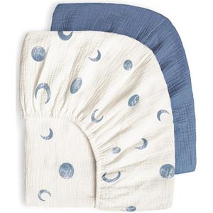 Getailleerd laken - 2 stuks - S - 82*41CM - Gekreukt kinderlaken - Volledige hoes voor kinderbedje - Ademend kinderlaken - Wieglaken - Zacht en ademend - Geschikt voor wiegjes, ledikantjes en ovale manden - Matrashoes