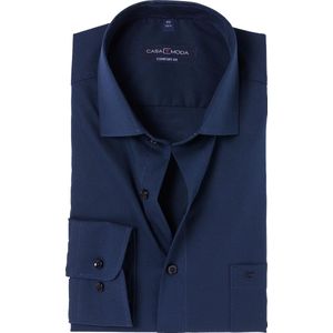 CASA MODA comfort fit overhemd - marine blauw - Strijkvrij - Boordmaat: 44