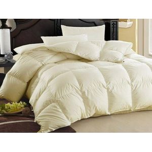 Dekbed 155x220cm – Ganzendons 2850g Vulling - Eenpersoons ‘Cumulus’ Luxe Dons Winterdekbed - Wasbaar - Warmteklasse 1