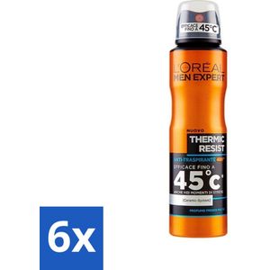 L'Oréal Men Expert Deo Spray - Deodorant - Thermic Resist - 150 ml - Voordeelverpakking - 6 stuks