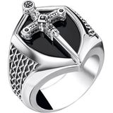 Thomas Sabo - Ring - Zilver - Zwart Edelsteen - 17 mm Breedte - 23 mm Hoogte