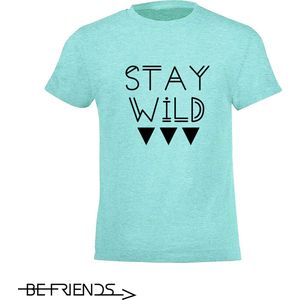 Be Friends T-Shirt - Be Cool - Kinderen - Mint groen - Maat 2 jaar