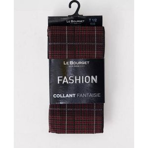 Le Bourget fantasie panty geruit bordeaux maat S/M 50 den