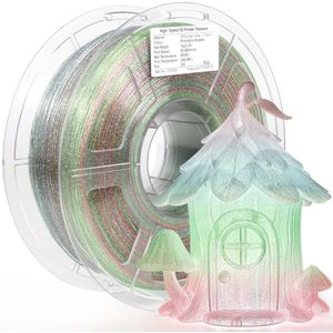 Transparant Glitter PETG Filament 1,75 mm voor 3D-printers - Heldere Gradient Rainbow