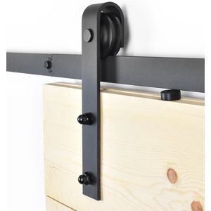 Schuifdeursysteem Recht - Complete set - 200 cm rail (2x100 cm)- Zwart
