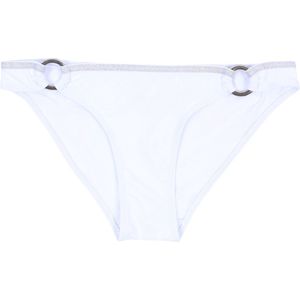 Witte bikinislip met decoratieve ringetjes