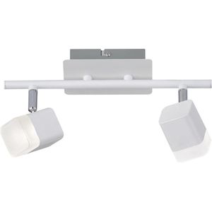 LED Plafondspot - Torna Ribon - 8W - Warm Wit 3000K - 2-lichts - Rechthoek - Mat Wit - Aluminium