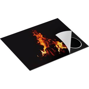 Chefcare Inductie Beschermer Open Haard in het Donker - 65x52 cm - Afdekplaat Inductie - Kookplaat Beschermer - Inductie Mat