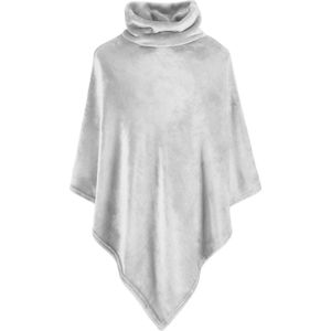 Moodit Fleece Poncho, Zilver - 80 x 80 cm - Polyester