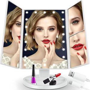 Cosmetic Mirror - 2 x 3 x Magnifying Makeup Mirror with Touch Switch LED - 180° Rotatable Brightness Natural LED Light