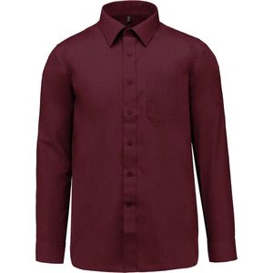 Luxe Herenoverhemd 'Jofrey' lange mouwen Kariban Bordeaux Rood maat L