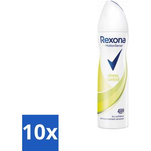 10 x Rexona - Stress Control - Deodorant Spray - Anti-transpirant - 150 ml - Stress Control Deodorant Spray - Anti-transpirant - 48 Uur Bescherming - MotionSense Technologie - Zweet En Geur Bescherming