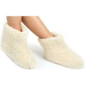 WoolWarmers Dolly Wollen Sloffen - cremé/wit - Unisex - Maat  45