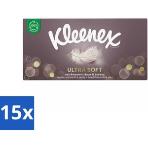 15 x Kleenex Tissues Ultra Soft 64 stuks per verpakking - Tissues Voor Het Hele Gezin - Tissues In Bulk