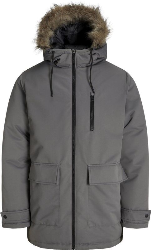 Navahoo - Ireliaa - Parka - Antraciet - Windafstotende winterjas met teddyvoering en capuchon