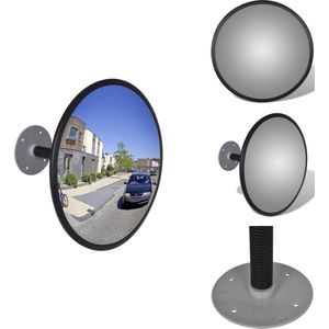 vidaXL Bolle Binnenspiegel - 30 cm - Acryl - Zwart - Incl - montagebeugels - Autospiegel