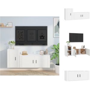 vidaXL TV-Meubelset - Klassiek Design - Wandgemonteerd - Wit - 100x34.5x40 cm en 40x34.5x60 cm - Kast