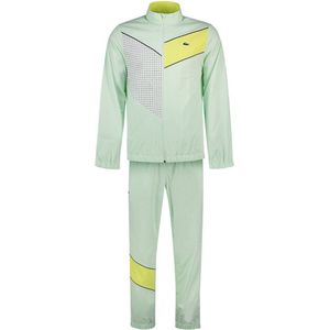 Lacoste Trainingspak Stretchstof Colorblock Groen Wit Felgeel Maat M