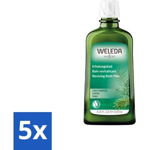 5 x WELEDA - Verkwikkingsbadmelk - Zilverspar - 200 ml - Natuurlijke Badproducten - Weleda Badmelk