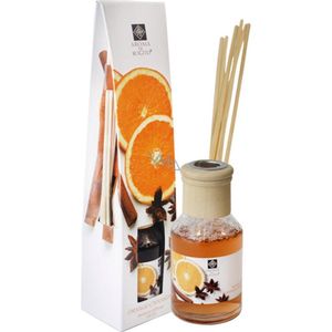 Aroma di Rogito geurverspreider |Geurstokjes met flesje ORANGE - CINNAMON Perfume Diffuser | Interieur geuren |herfst geuren | kerst geuren | 100ML