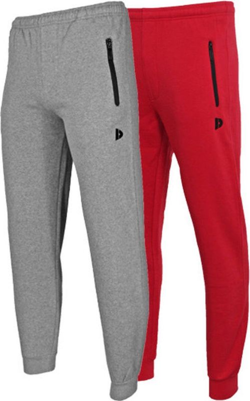 Donnay - Joggingbroek Jack - Sportbroek - Silver-marl/Red - 2-Pack