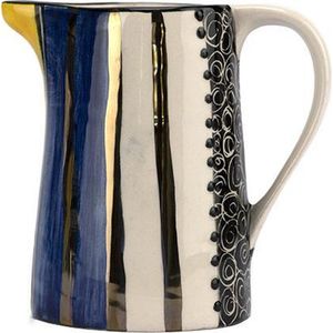 Letsopa Ceramics - Melkkannetje - Serie: Lichtgroen-Geel-Blauw | Handgemaakt in Zuid Afrika - handbeschilderd - hoogwaardig keramiek - exclusief gemaakt voor Nwabisa African Art