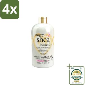 Treaclemoon – Bad- & Douchegel – Creamy Shea Butterfly – 500 ml - Voordeelverpakking - 4 stuks - Bloemige geur - Ontspannende baden
