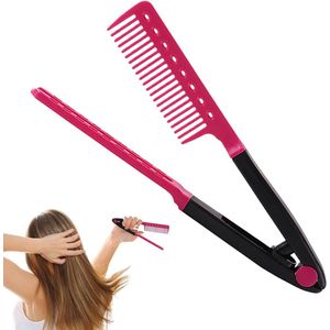 Compacte kam voor onderweg - V-tanden voorkomen klitten - Handzaam formaat in roze