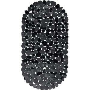 Zwarte Anti Slip Douchemat met Zuignappen - BxD: 36x68 cm, Wasbaar