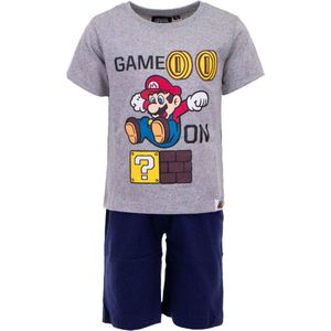 Kinderpyjama - Shortama - Super Mario - Grijs/Marineblauw - Maat 3 jaar (98 cm)