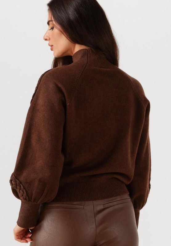 Minus - VERA HIGH NECK - Shirt - Bruin