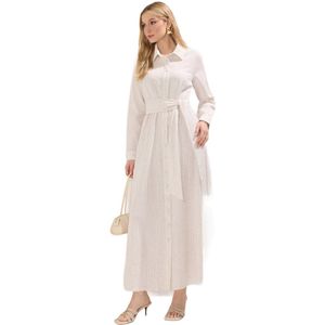 Trendyol Beige Geweven Shirtjurk Met Riem Tctss25Eb00068