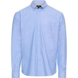 camel active Overhemd met lange mouwen en knopenlijst - Maat menswear-XXL - Blauw