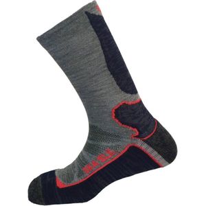 Enforma SLK-3K4 Merino Wandelsokken - Thermoregulerende Sportsokken - Achilles support - Anatomisch gevormd - Grijs / Blauw - S (36-38)