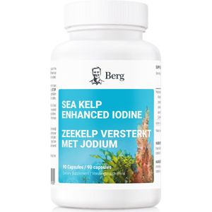 Berg Sea Kelp Enhanced – Jodiumsupplement 200 mcg uit Klamath Blauwgroene Algen en IJslandse Geothermische Kelp – 90 Capsules