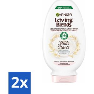2 x Garnier Loving Blends Milde Haver Conditioner 250 ml - Haar Conditioner - Milde Conditioner - Gevoelige Hoofdhuid - Haver Conditioner - Rijstcrème