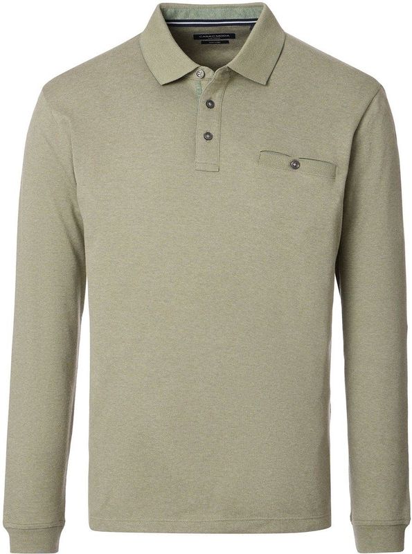 Casa Moda - Polo Lange Mouw - Groen - 3-Knoops