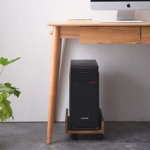 CPU Stand Desktop Rack voor Computer met 4 Stilstaande Wielen - Donkerbruin
