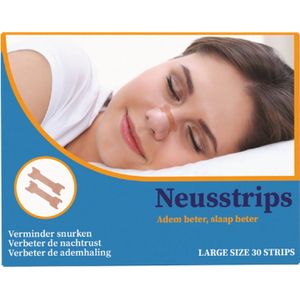 Neusstrips - Anti Snurk Neusstrips - 30 Stuks - Neuspleisters - Neusspreider - Verbetert de Nachtrust en Sportprestaties - Huidvriendelijk