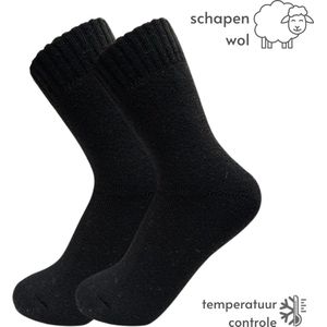 Zwarte Thermosokken - maat 36-40 - Sokken met Wol - Warme Winter Sokken Dames